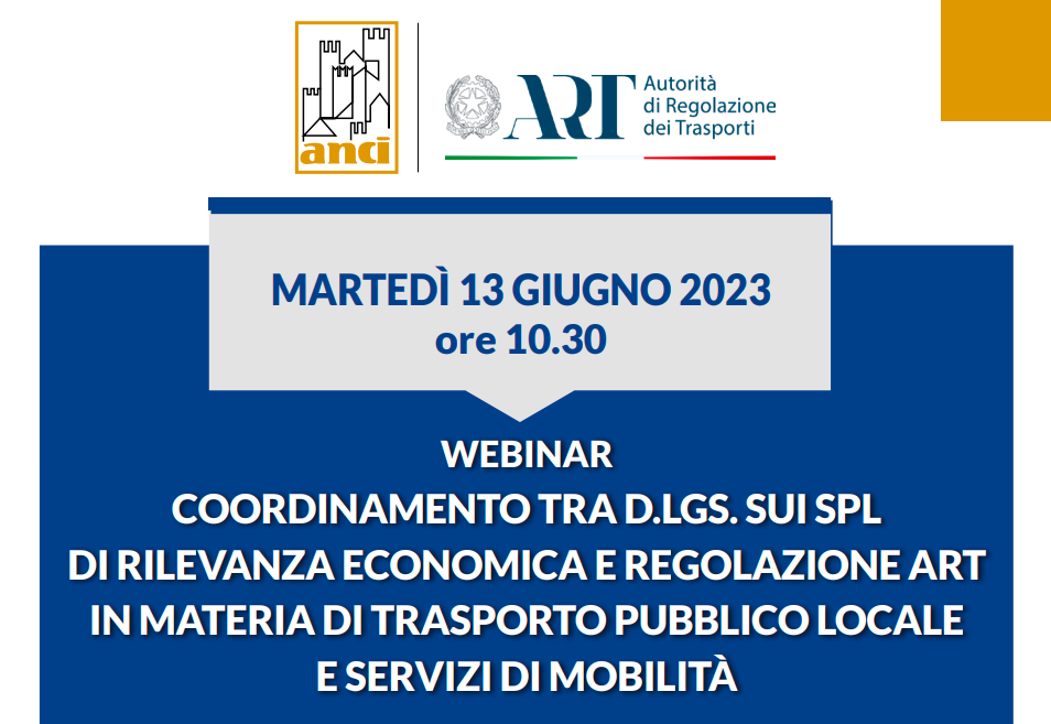 La registrazione e i materiali webinar Anci e ART su servizi pubblici locali di rilevanza economica