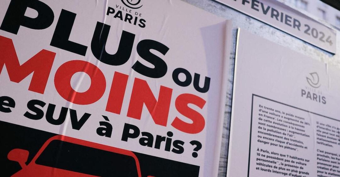 Parigi vota al 54,55% per triplicare il costo dei parcheggi dei Suv