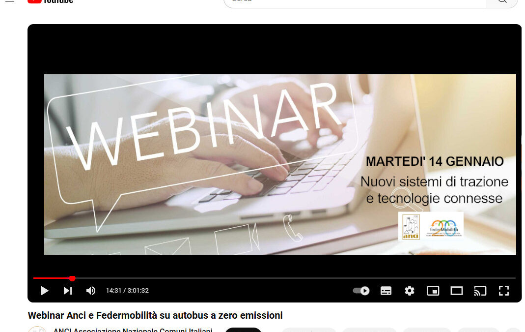 Webinar ANCI-Federmobilità “Un autobus urbano a zero emissioni è per sempre?”